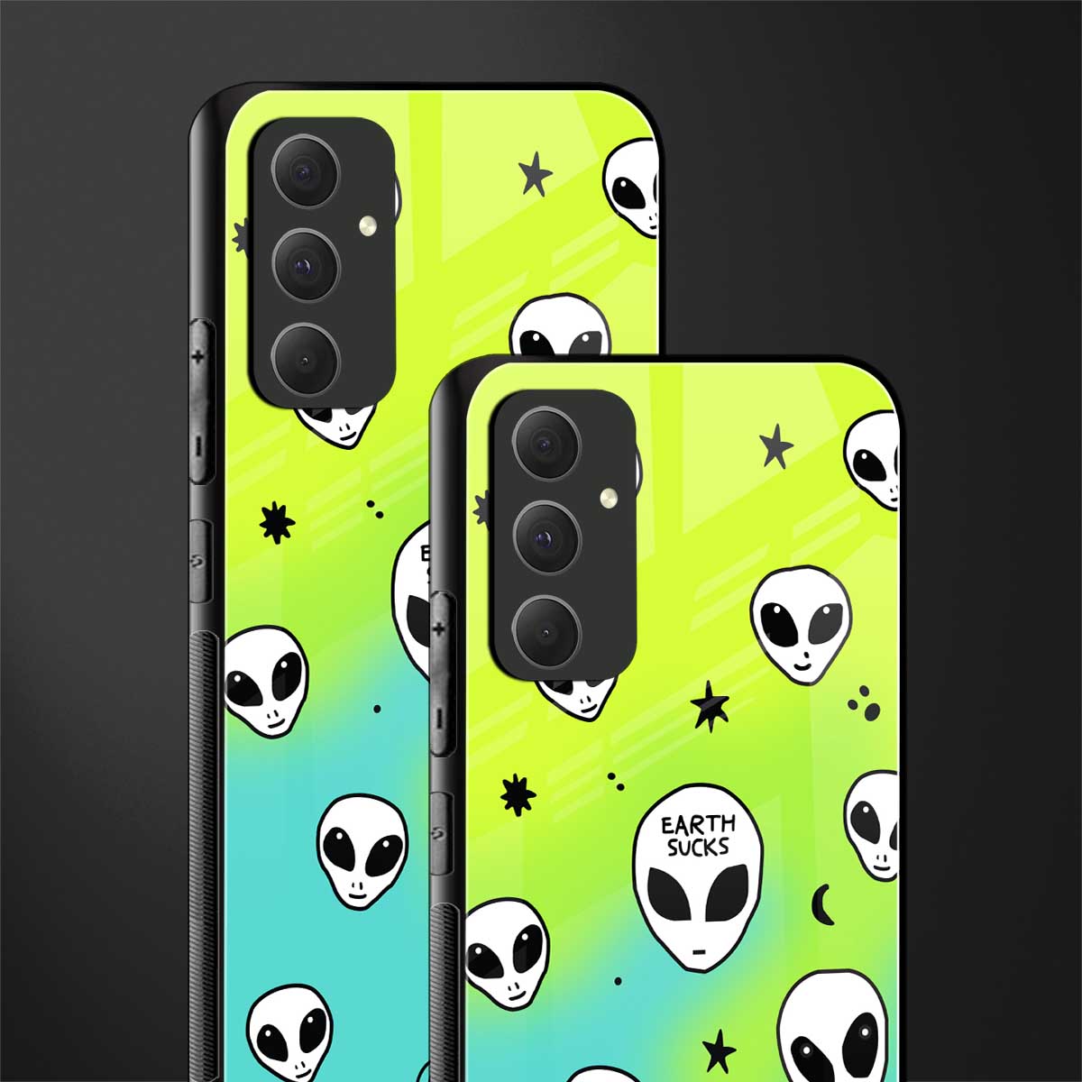 earth sucks neon edition back phone cover | glass case for samsung galaxy a54 5g
