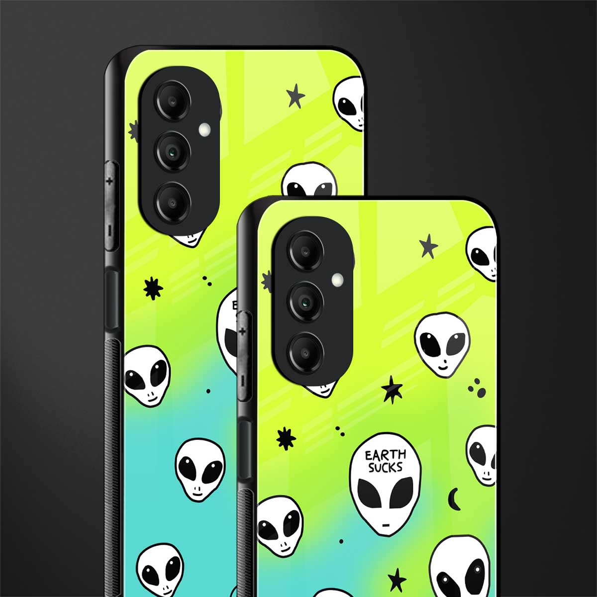 earth sucks neon edition back phone cover | glass case for samsung galaxy a14 5g