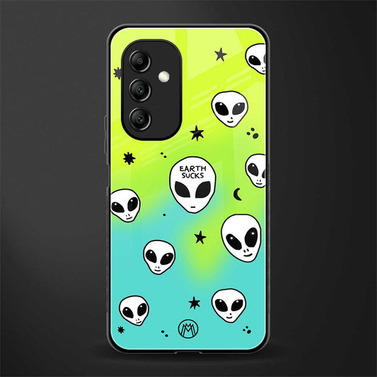 earth sucks neon edition back phone cover | glass case for samsung galaxy a14 5g