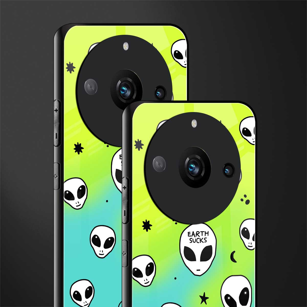 earth sucks neon edition back phone cover | glass case for realme 11 pro 5g