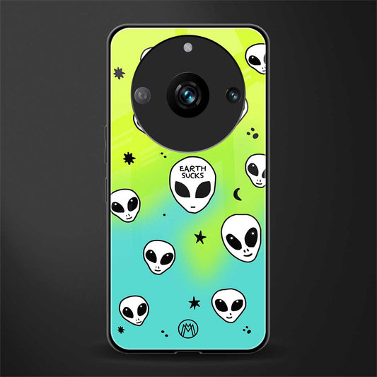 earth sucks neon edition back phone cover | glass case for realme 11 pro 5g
