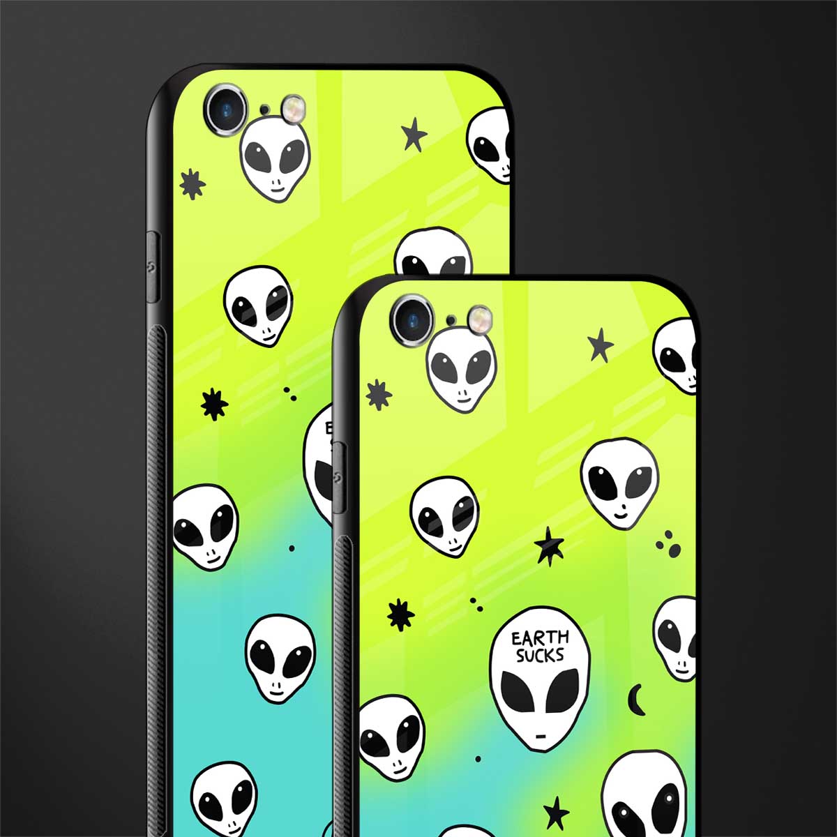 earth sucks neon edition glass case for iphone 6s plus image-2