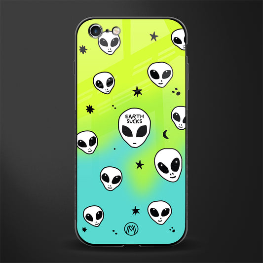 earth sucks neon edition glass case for iphone 6 plus image