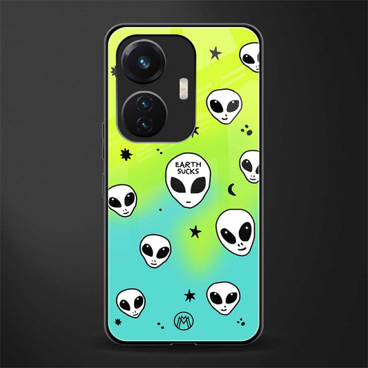 earth sucks neon edition back phone cover | glass case for vivo t1 44w 4g