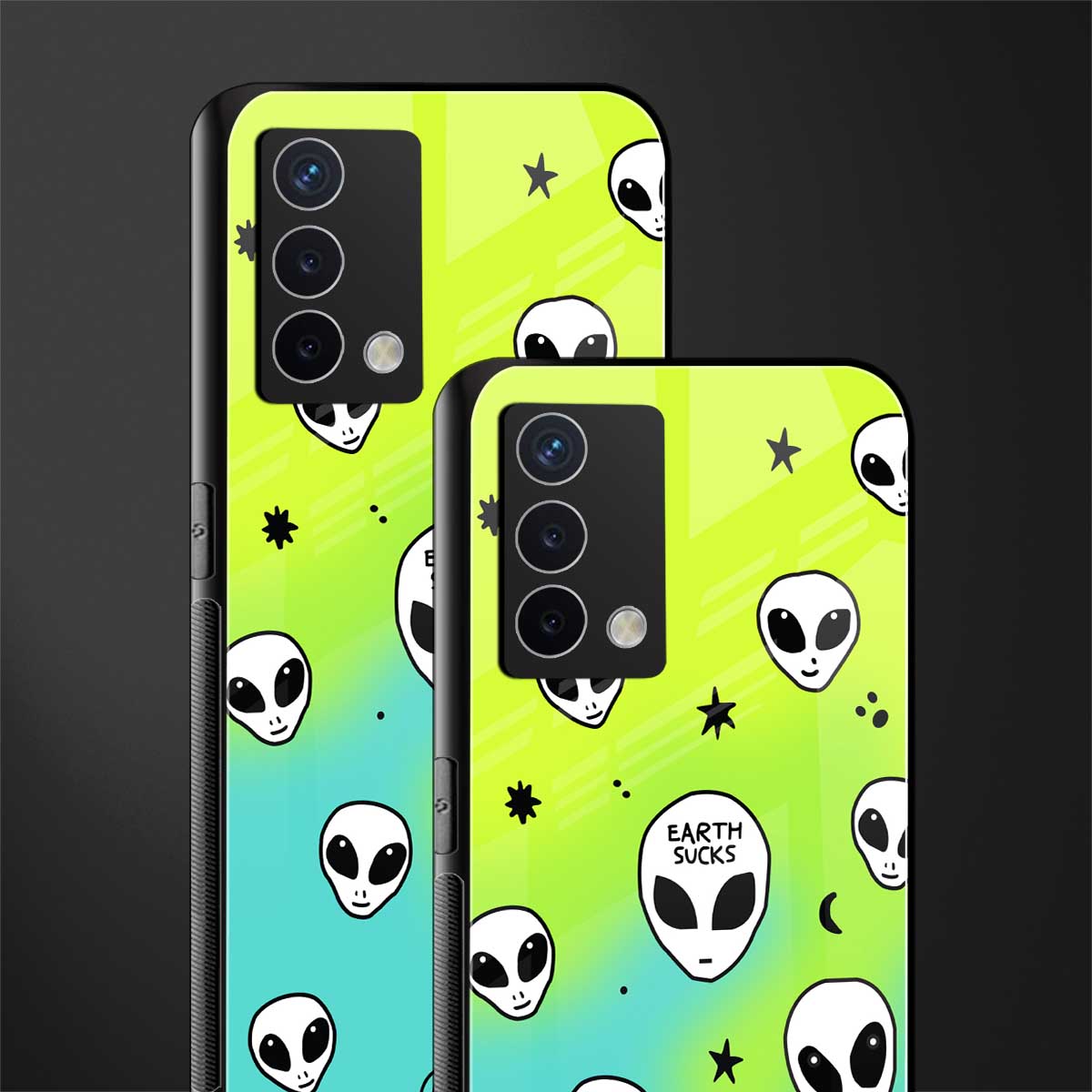 earth sucks neon edition back phone cover | glass case for oppo a74 4g
