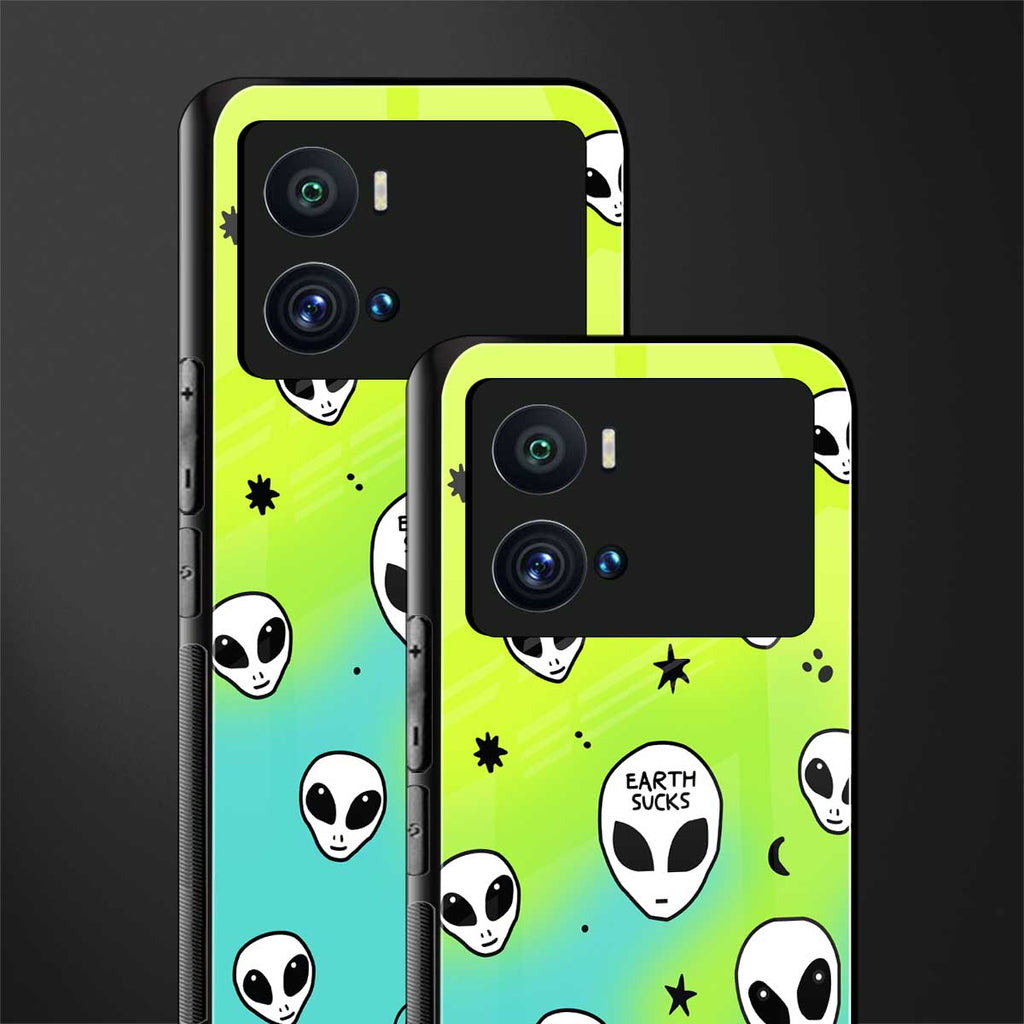 earth sucks neon edition back phone cover | glass case for iQOO 9 Pro