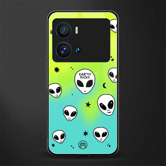 earth sucks neon edition back phone cover | glass case for iQOO 9 Pro