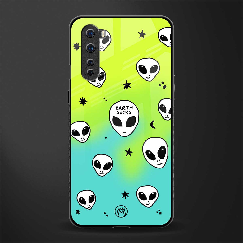 earth sucks neon edition glass case for oneplus nord ac2001 image