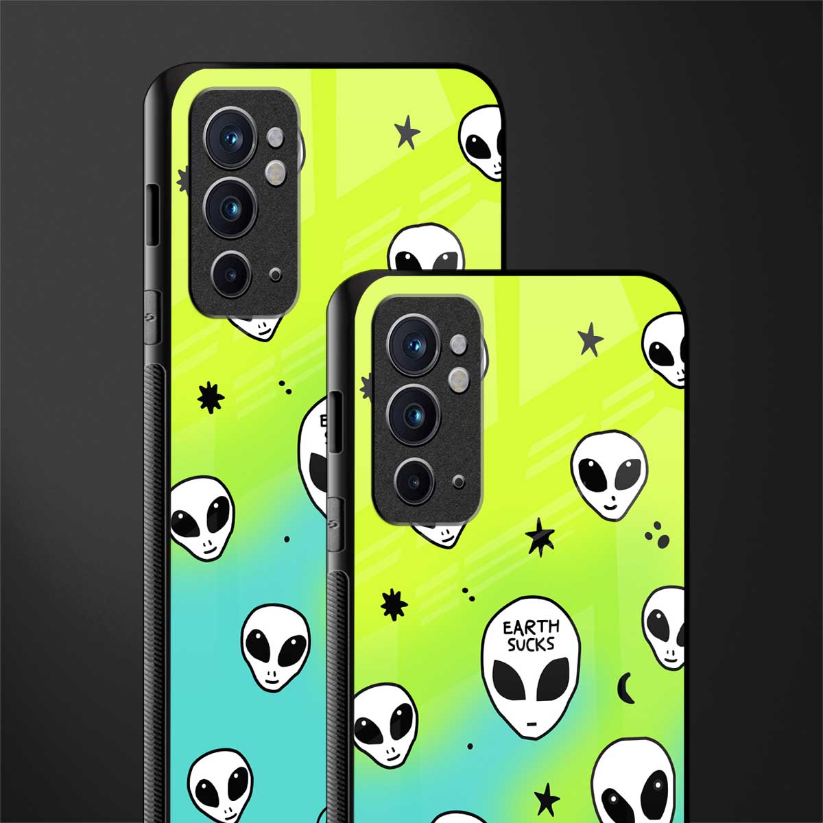 earth sucks neon edition glass case for oneplus 9rt image-2