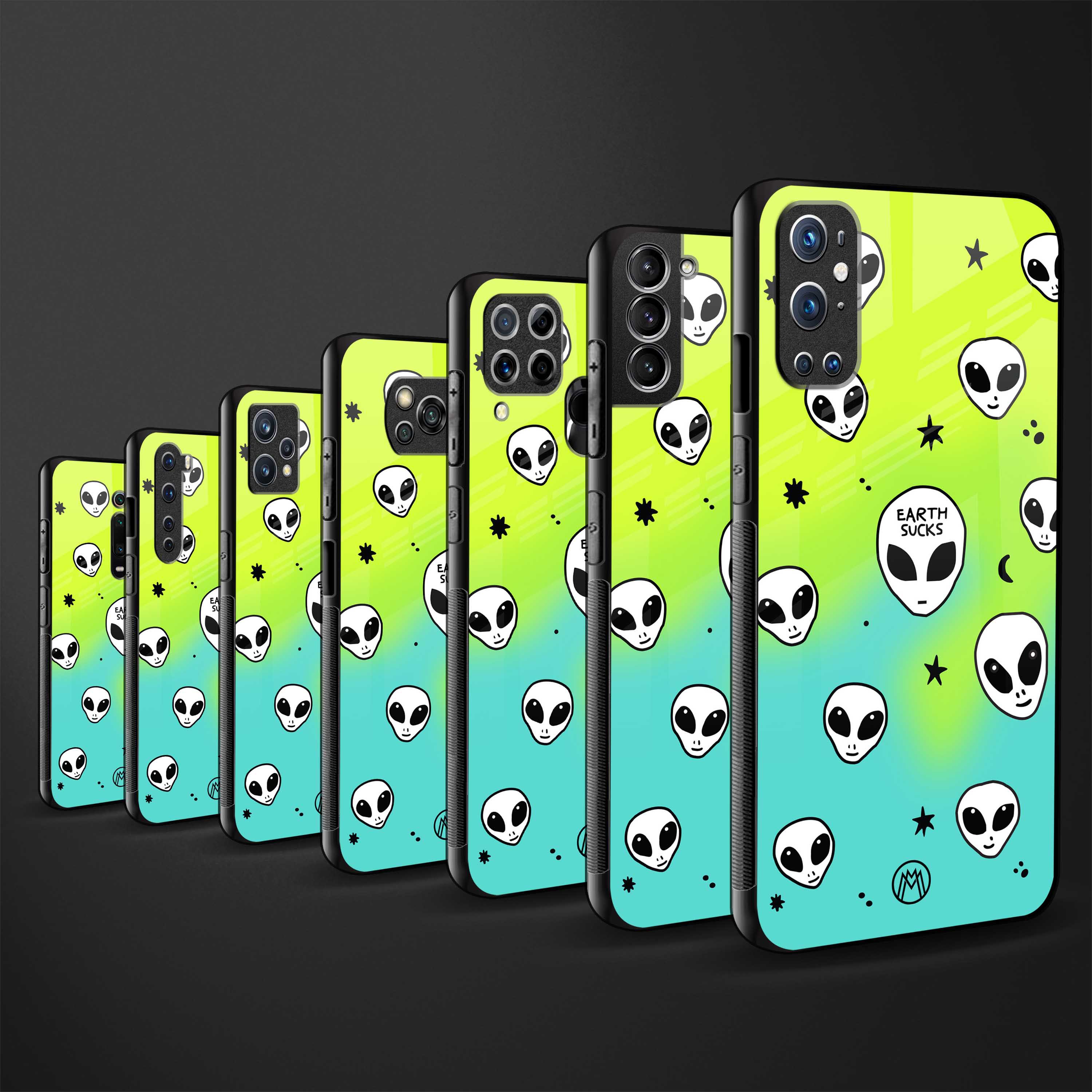 earth sucks neon edition glass case for samsung galaxy a70 image-3