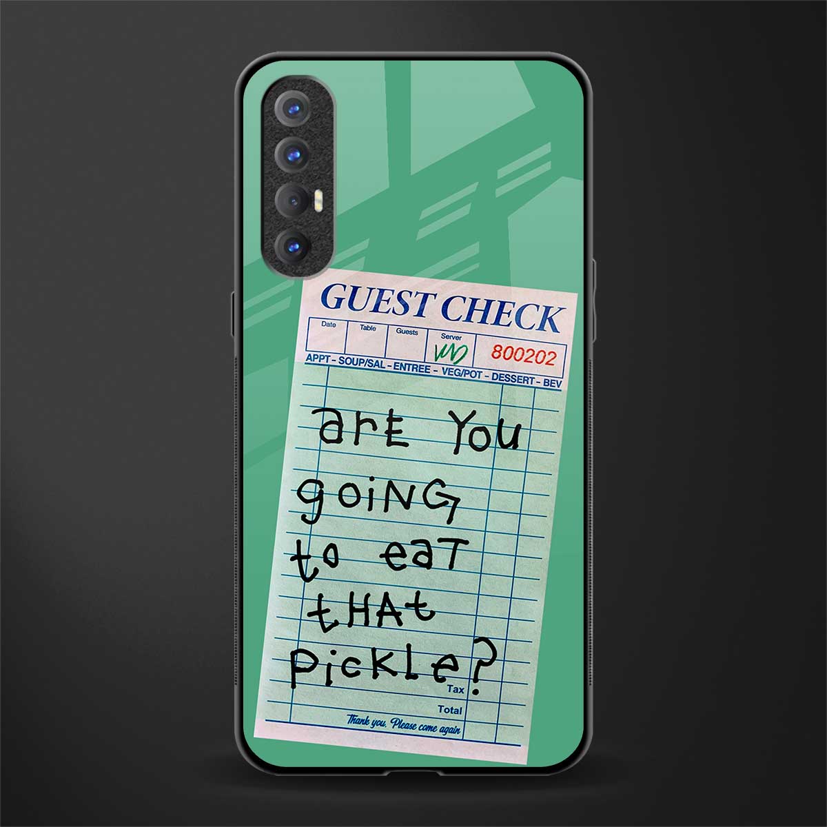eat that pickle glass case for oppo reno 3 pro image