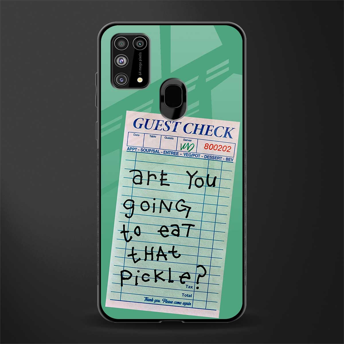 eat that pickle glass case for samsung galaxy m31 prime edition image