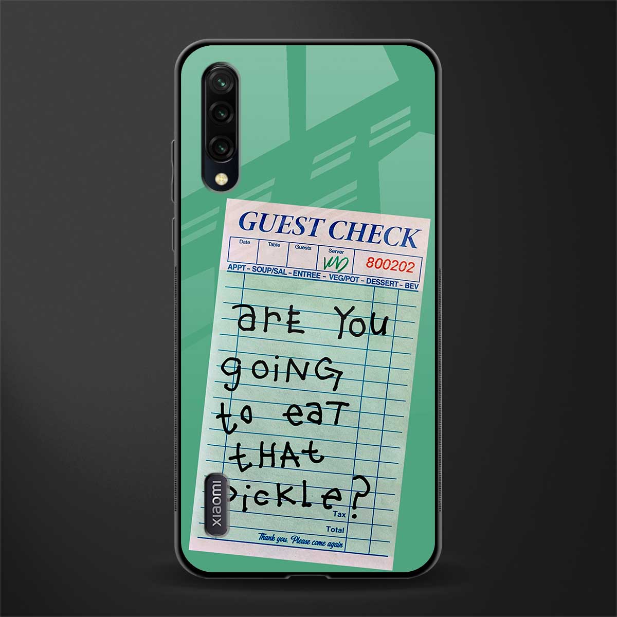 eat that pickle glass case for mi a3 redmi a3 image