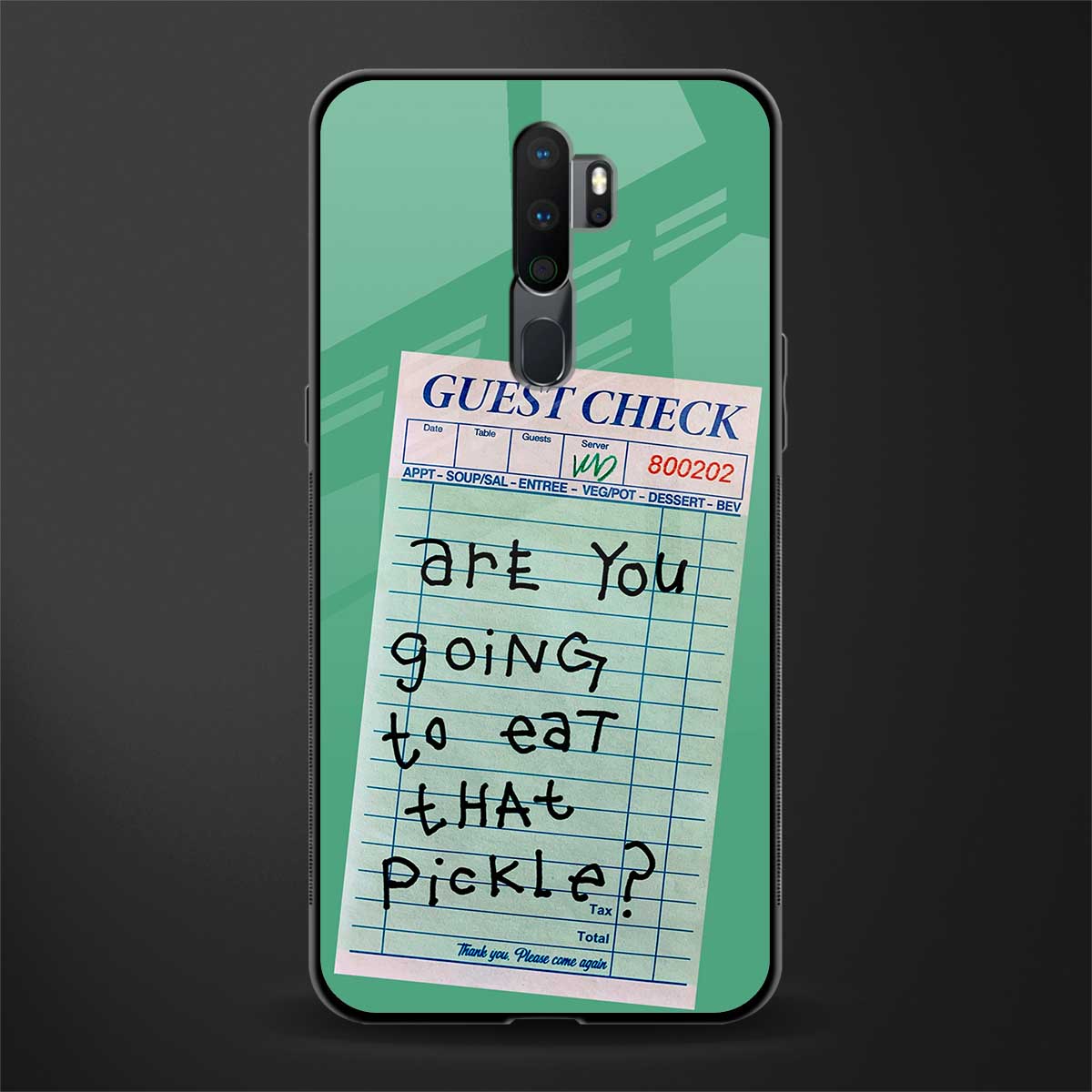 eat that pickle glass case for oppo a5 2020 image