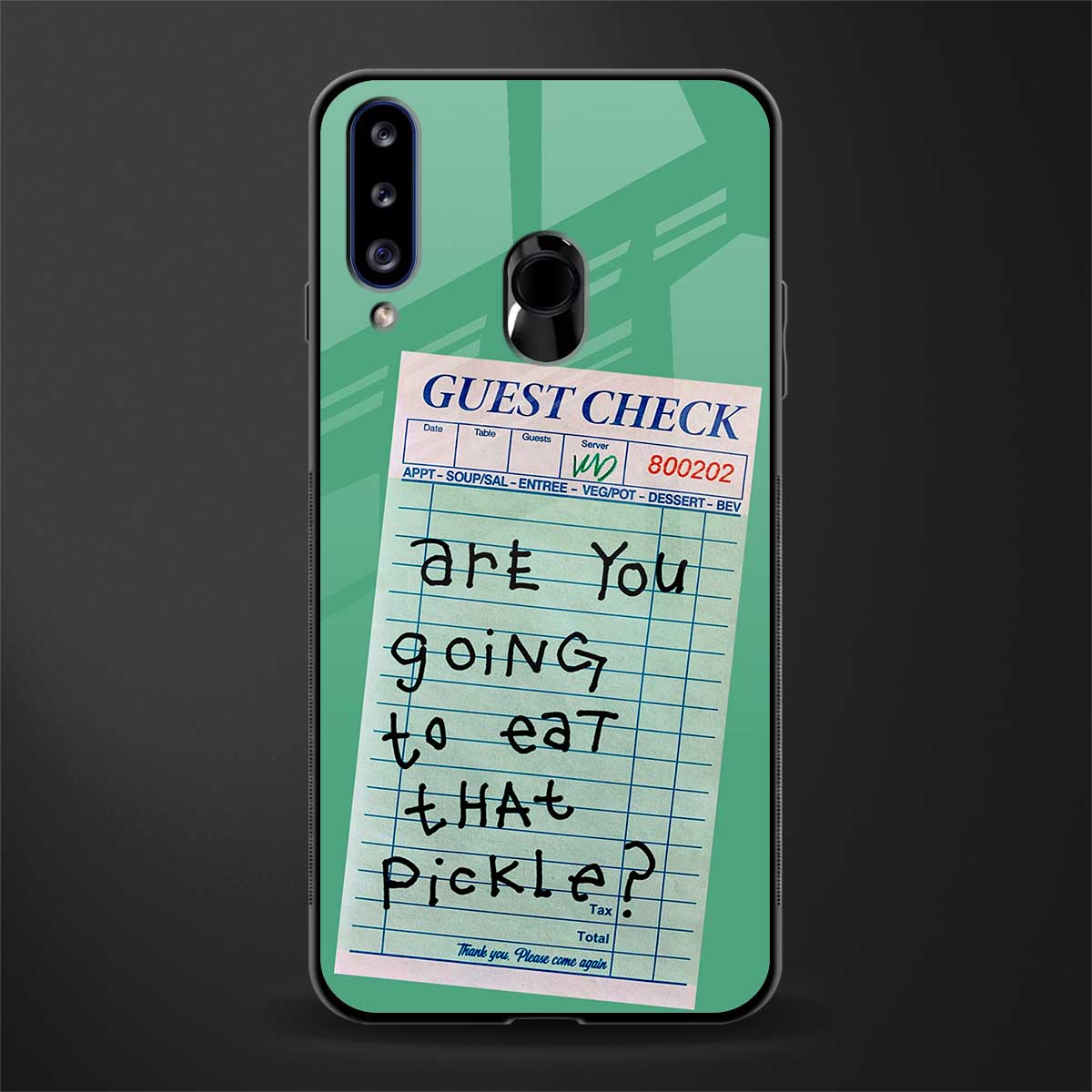 eat that pickle glass case for samsung galaxy a20s image