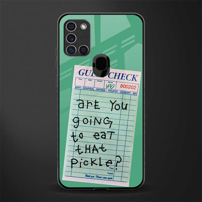 eat that pickle glass case for samsung galaxy a21s image