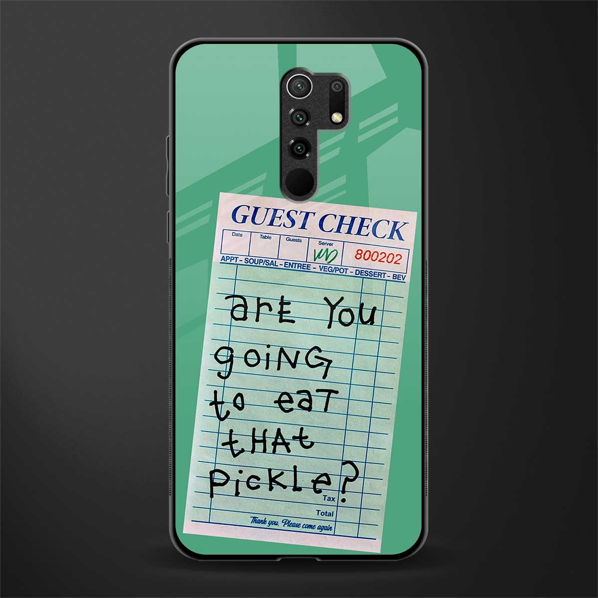 eat that pickle glass case for redmi 9 prime image