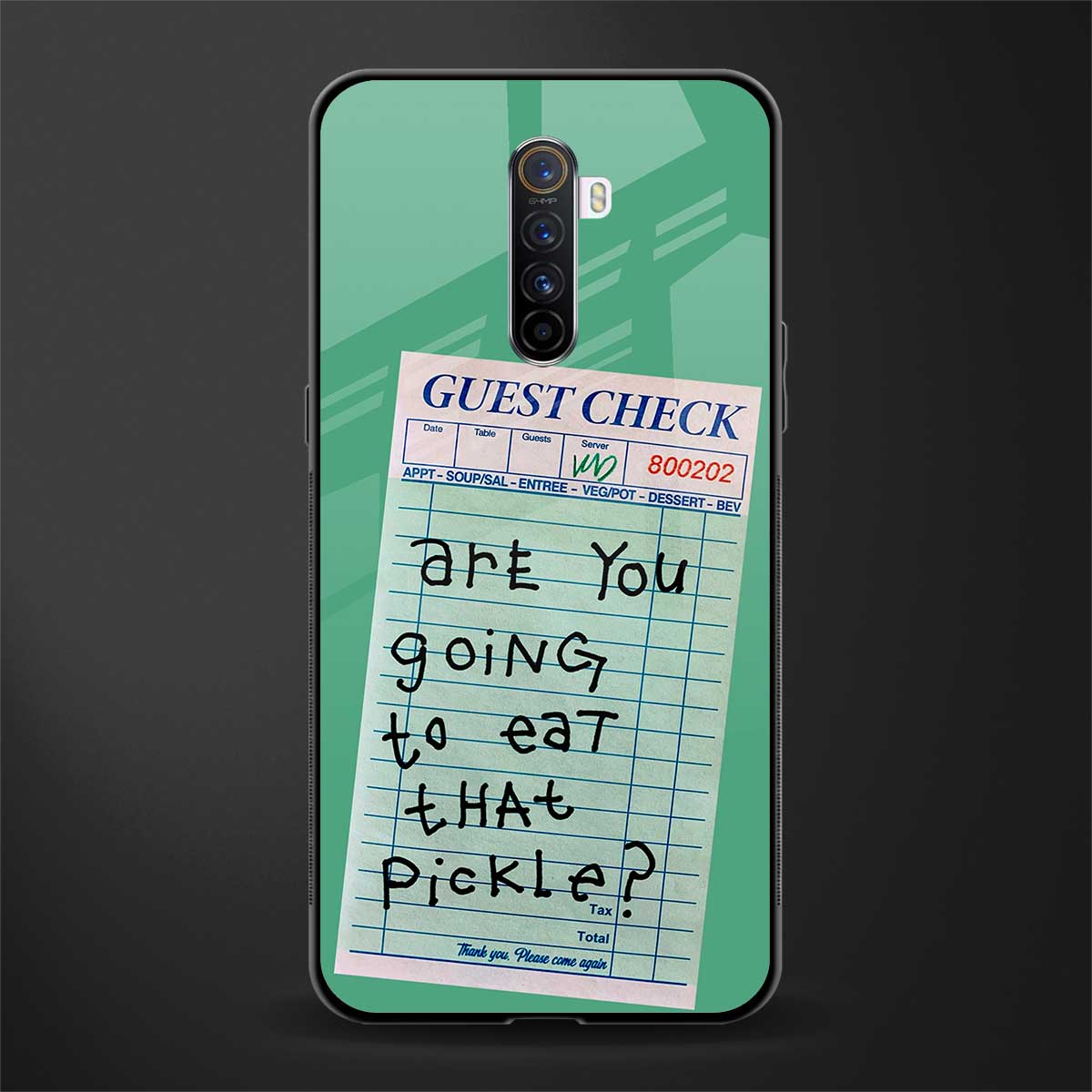eat that pickle glass case for realme x2 pro image