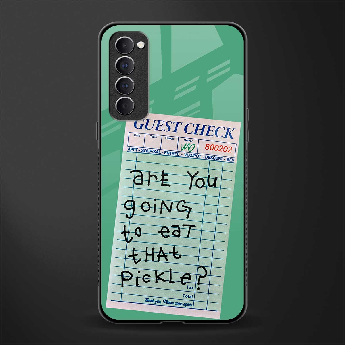 eat that pickle glass case for oppo reno 4 pro image