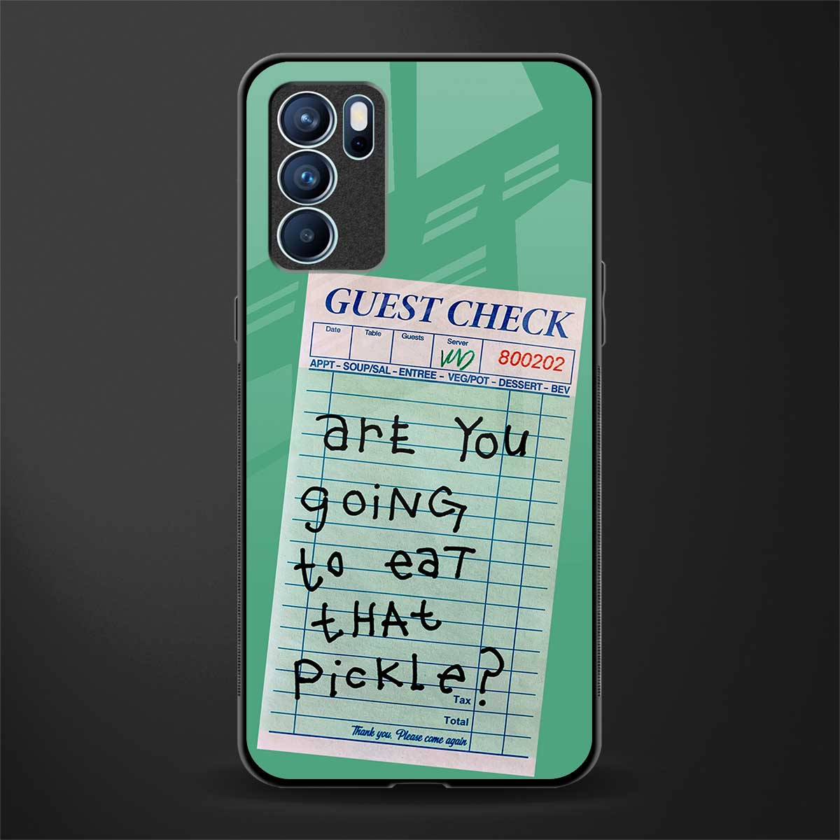 eat that pickle glass case for oppo reno6 5g image