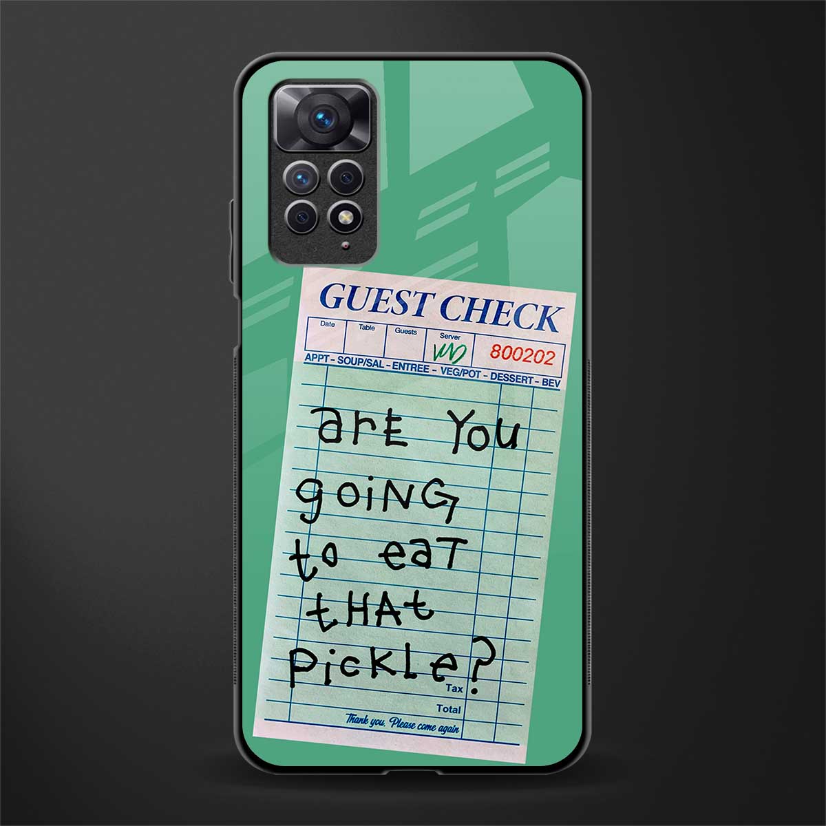eat that pickle back phone cover | glass case for redmi note 11 pro plus 4g/5g