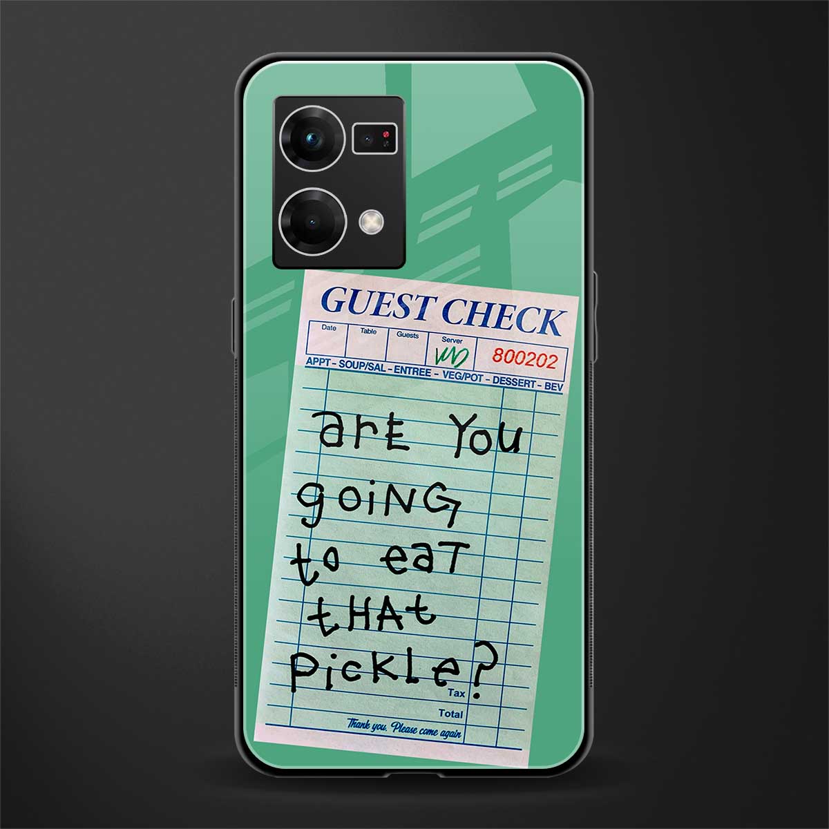 eat that pickle back phone cover | glass case for oppo f21 pro 4g