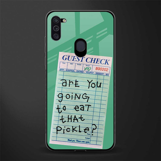 eat that pickle glass case for samsung galaxy m11 image
