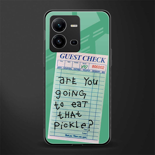 eat that pickle back phone cover | glass case for vivo v25-5g