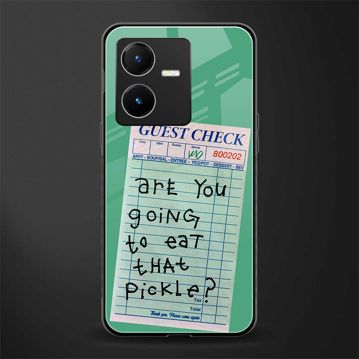 eat that pickle back phone cover | glass case for vivo y22