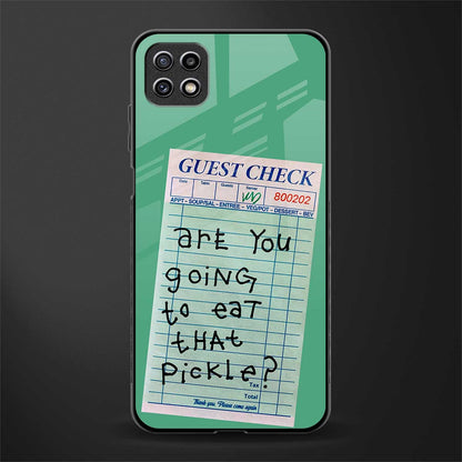 eat that pickle back phone cover | glass case for samsung galaxy f42