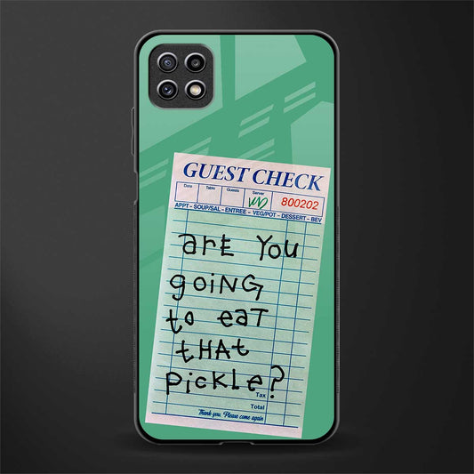 eat that pickle back phone cover | glass case for samsung galaxy f42