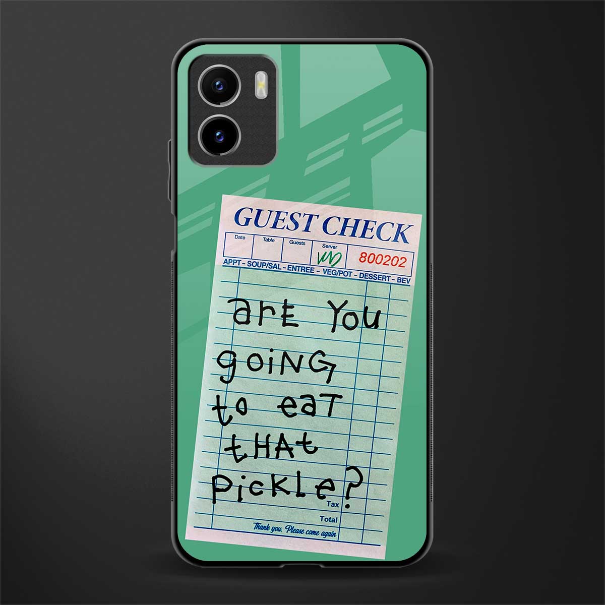 eat that pickle back phone cover | glass case for vivo y72