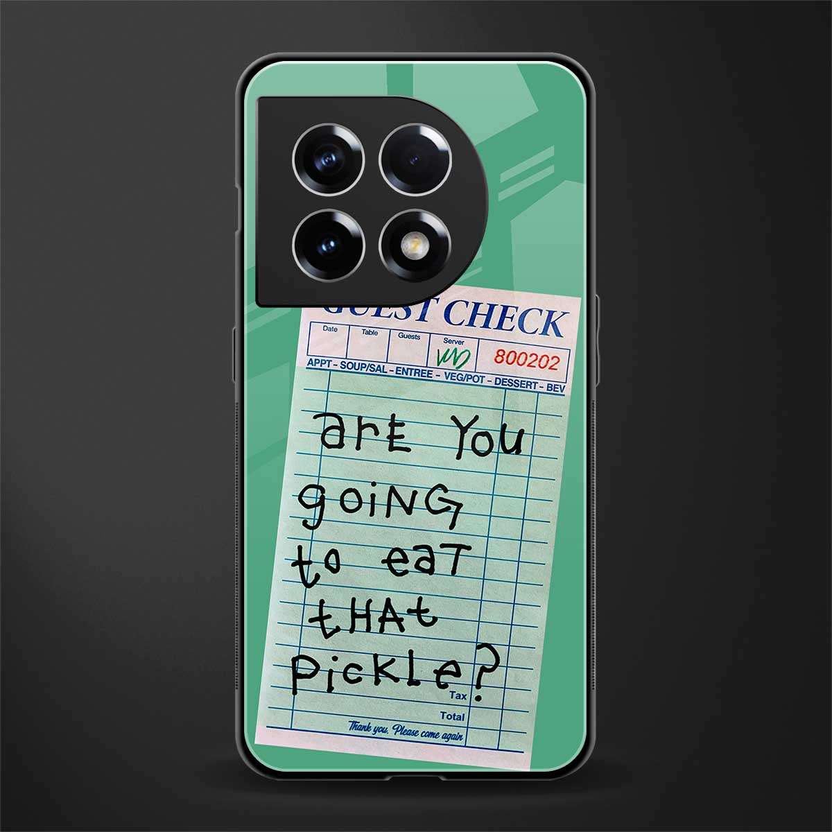 eat that pickle back phone cover | glass case for oneplus 11