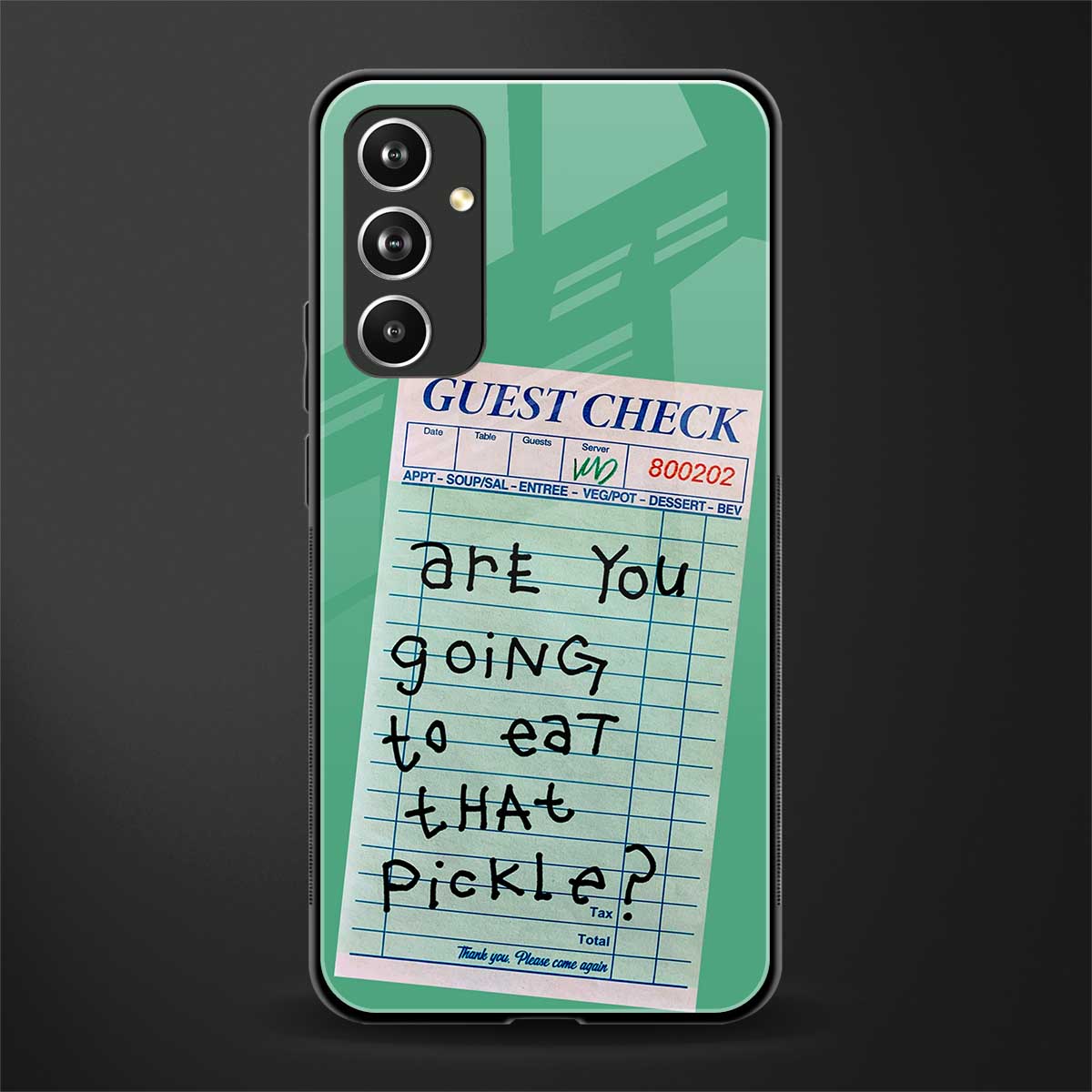 eat that pickle back phone cover | glass case for samsung galaxy a54 5g