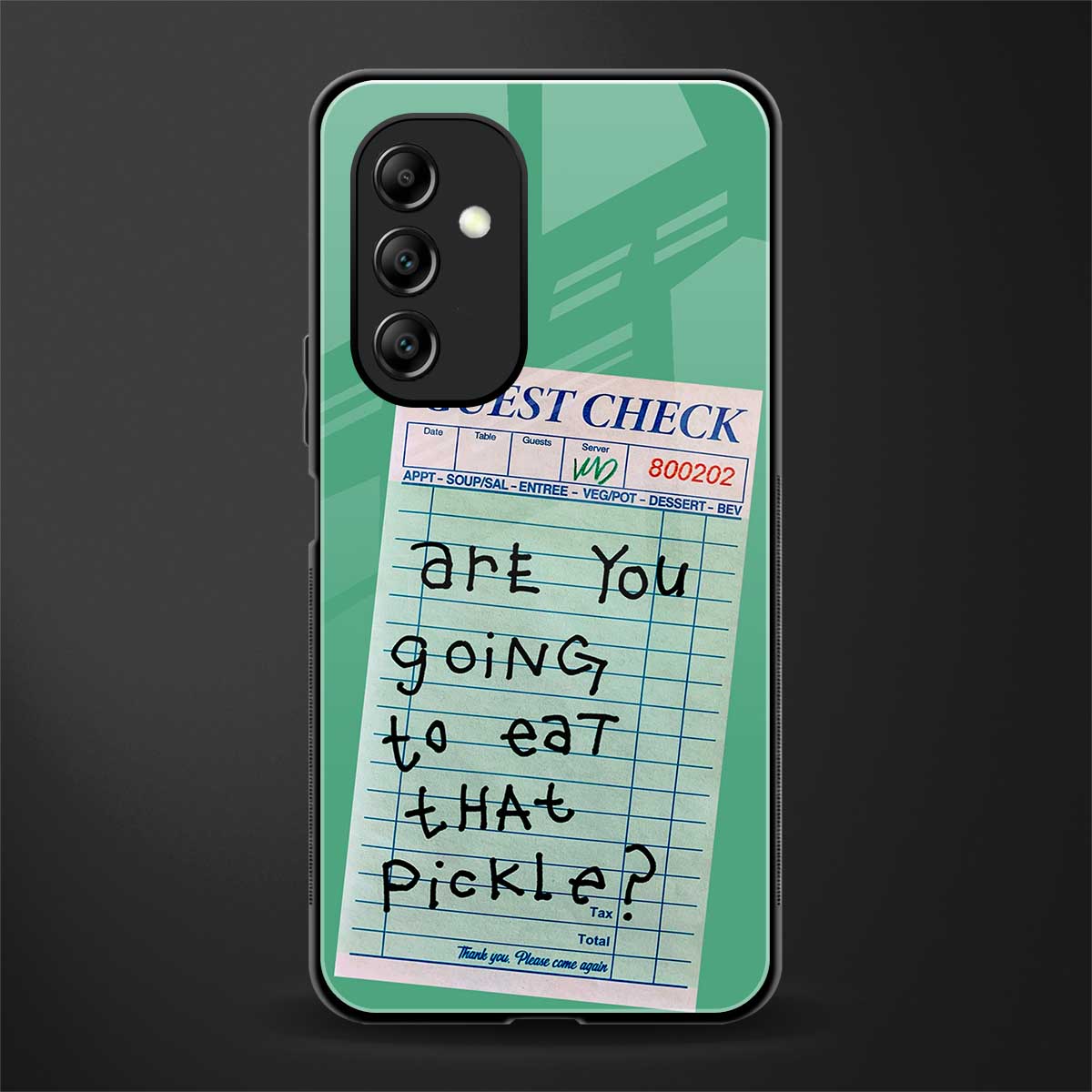 eat that pickle back phone cover | glass case for samsung galaxy a14 5g
