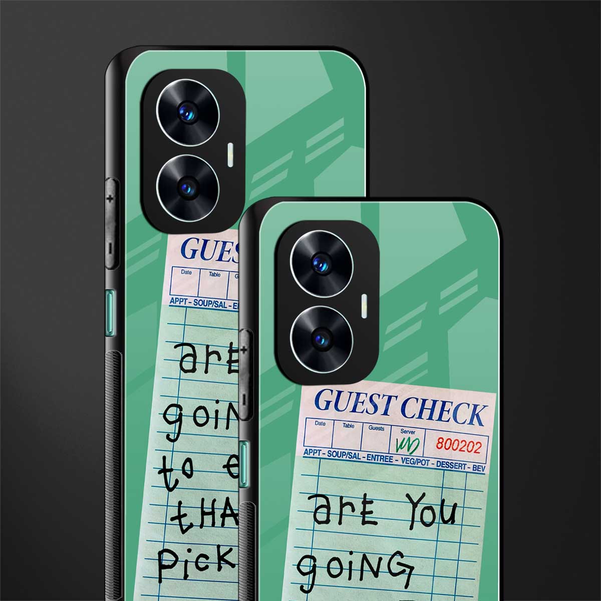 eat that pickle back phone cover | glass case for realme c55
