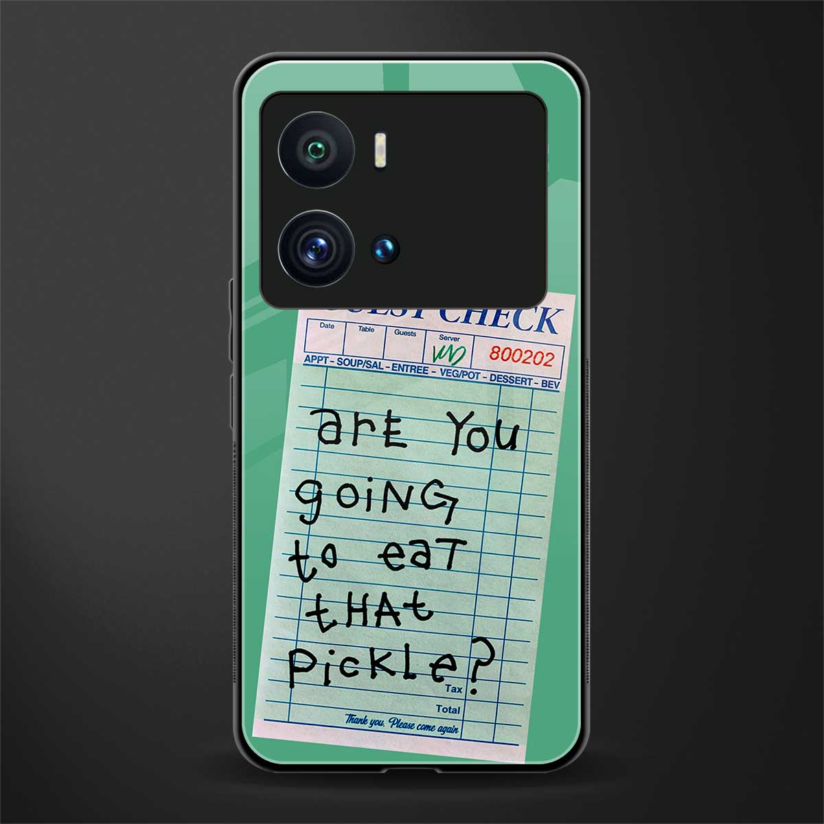 eat that pickle back phone cover | glass case for iQOO 9 Pro