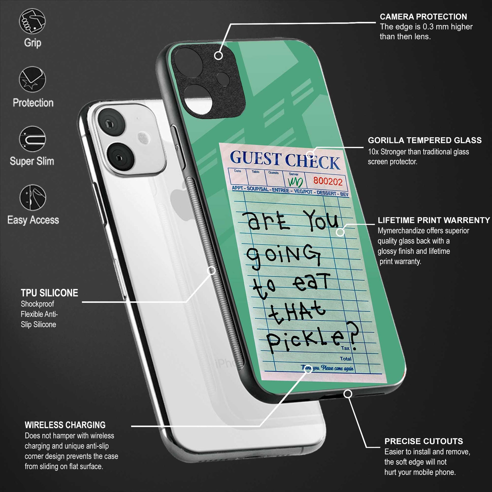eat that pickle glass case for samsung galaxy note 8 image-4