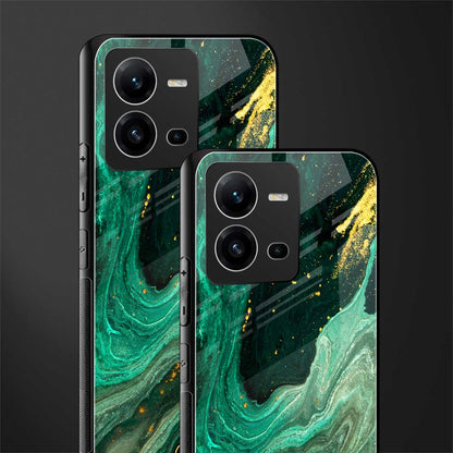 emerald pool back phone cover | glass case for vivo v25-5g