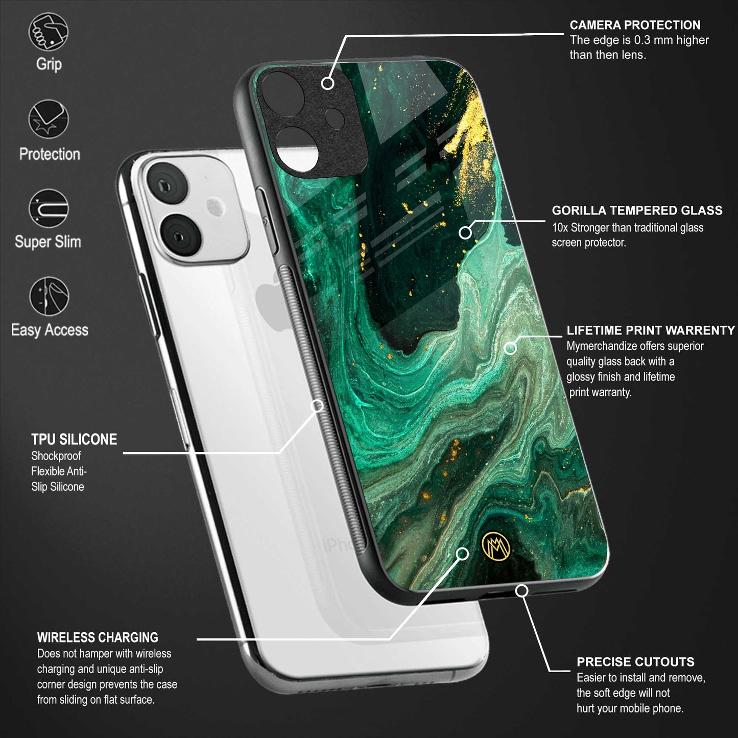 emerald pool glass case for realme 8i image-4
