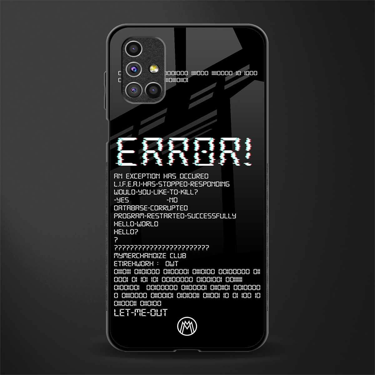 error glass case for samsung galaxy m31s image