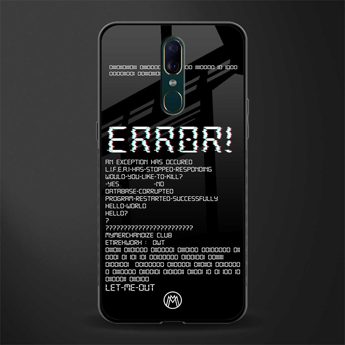 error glass case for oppo a9 image