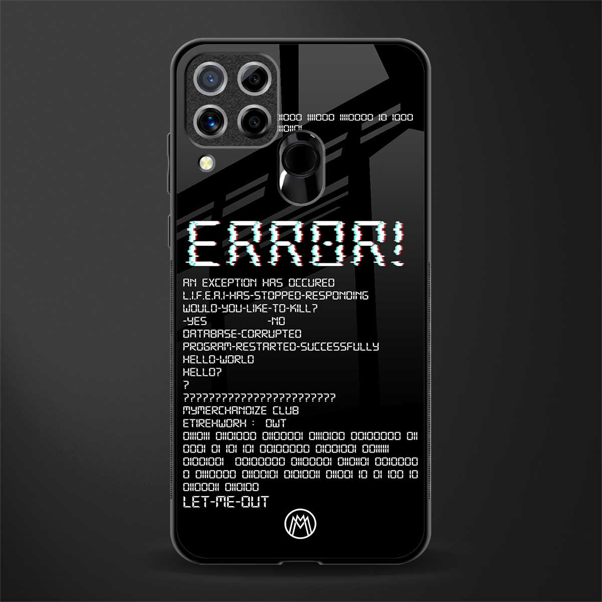 error glass case for realme c15 image