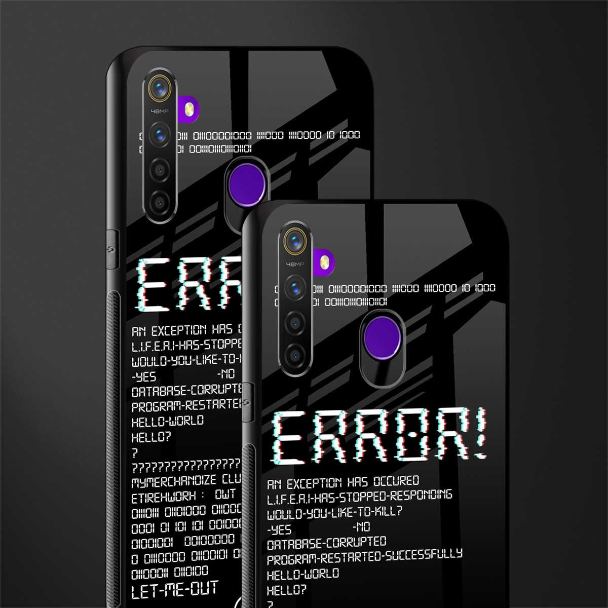 error glass case for realme 5i image-2