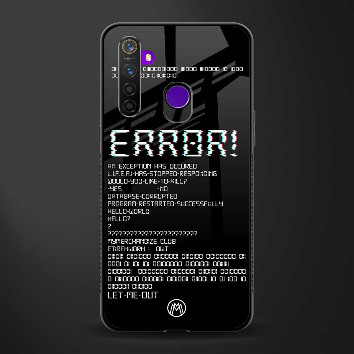 error glass case for realme 5 pro image