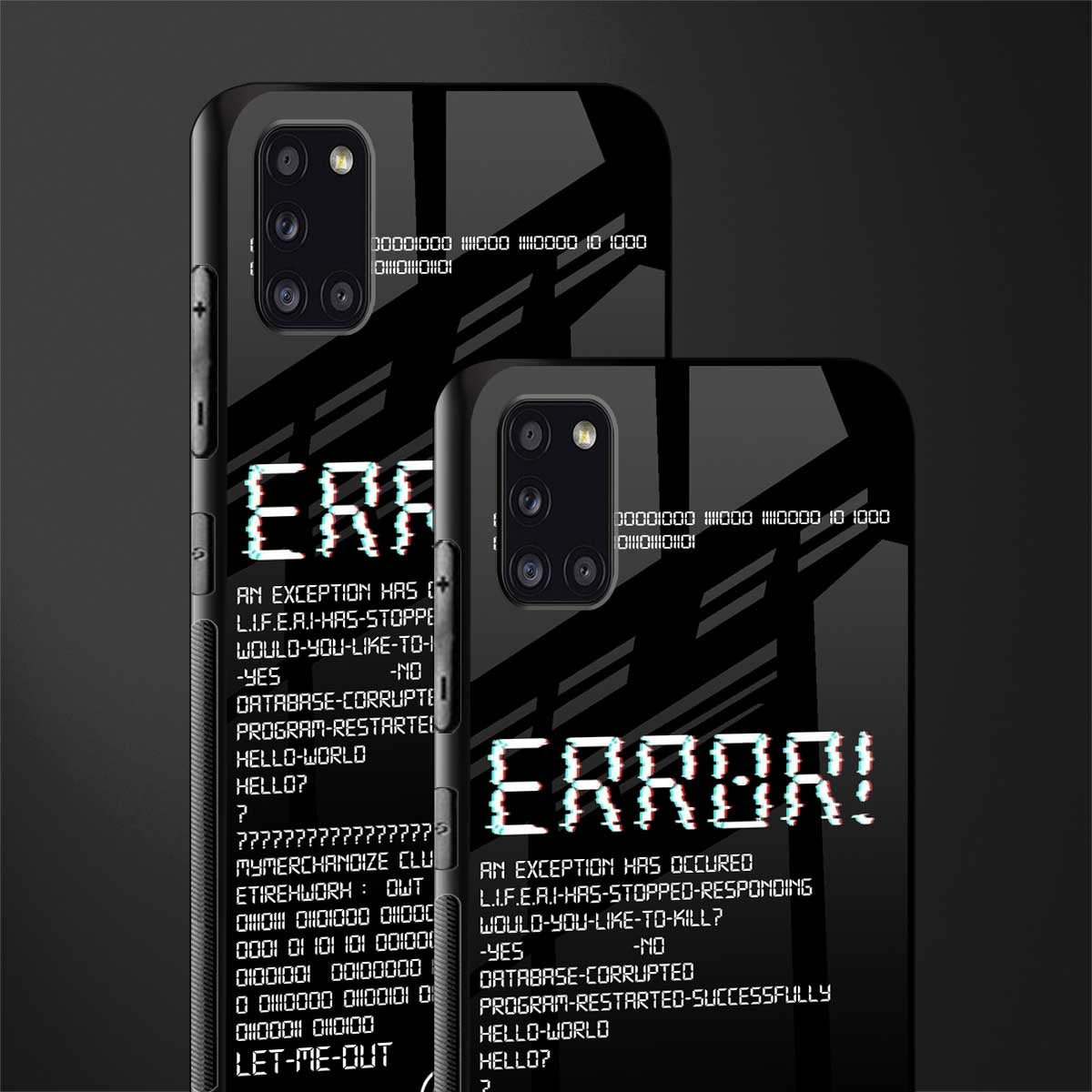 error glass case for samsung galaxy a31 image-2