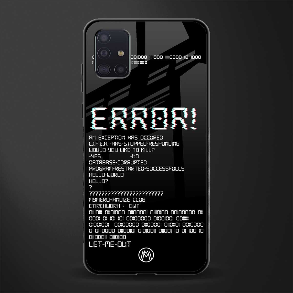 error glass case for samsung galaxy a71 image