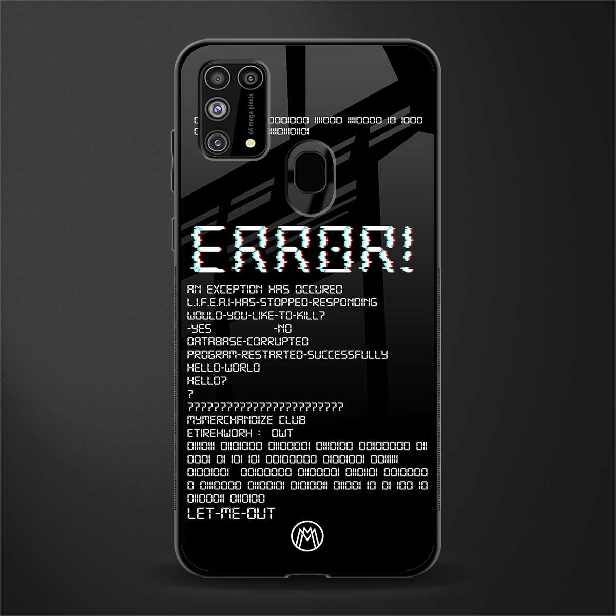 error glass case for samsung galaxy m31 image