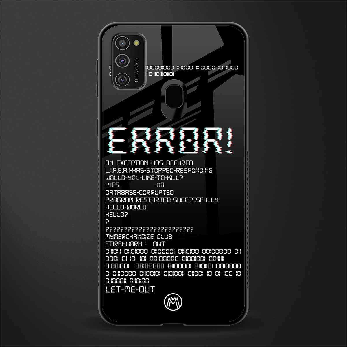 error glass case for samsung galaxy m21 image
