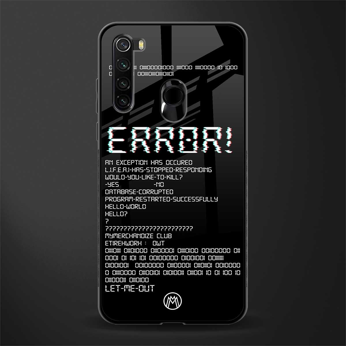 error glass case for redmi note 8 image